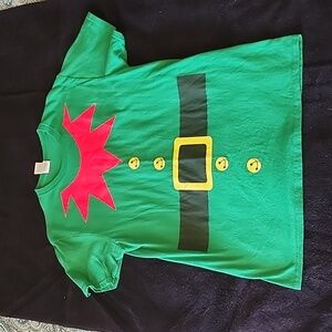 Vintage Green Christmas EIf Delta Tag ProWeight Graphic Tee Shirt Size Medium